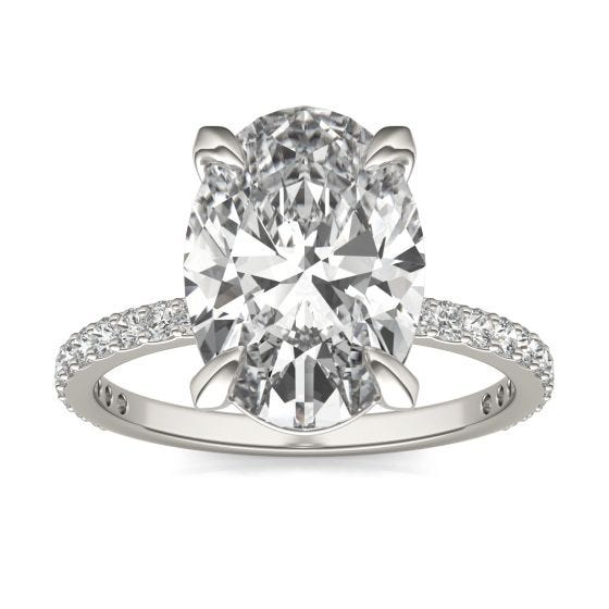 4 2/5 CTW Oval Caydia Lab Grown Diamond Ring 14K White Gold