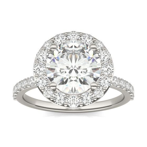 2.98 CTW DEW Round Forever One Moissanite Classic Halo Ring 14K White Gold
