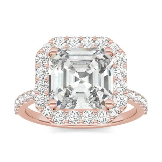 Micropavé Halo Diamond And Sapphire Ring - OROGEM Jewelers