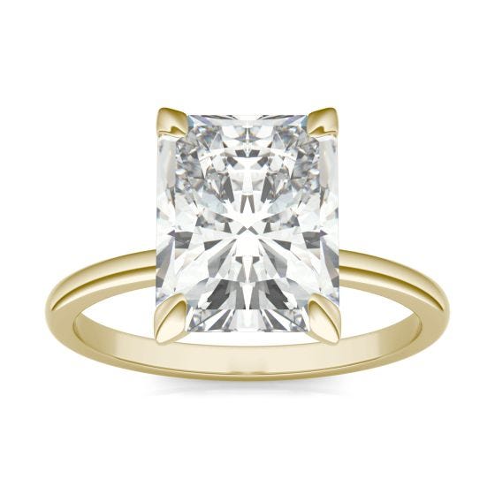 3.90 CTW DEW Radiant Forever One Moissanite Classic Solitaire Ring 14K ...