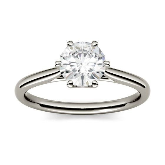 1.90 CTW DEW Round Forever One Moissanite Six Prong Solitaire Engagement Ring 14K White Gold