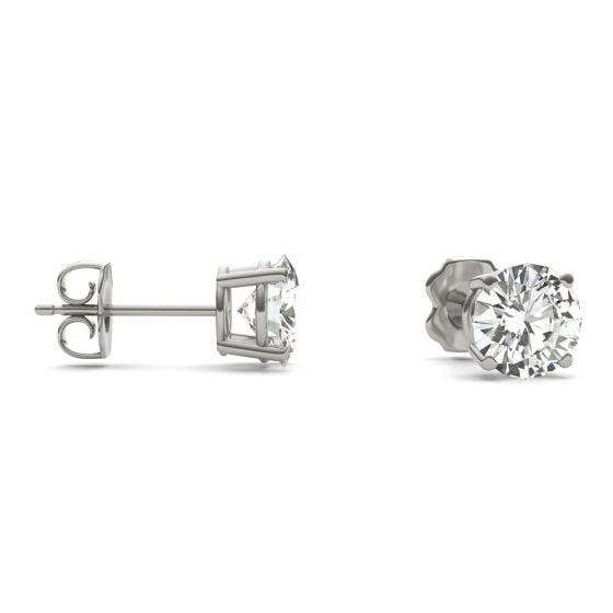 Forever One 1.61CTW Hearts & Arrows Moissanite Solitaire Stud Earrings in Platinum