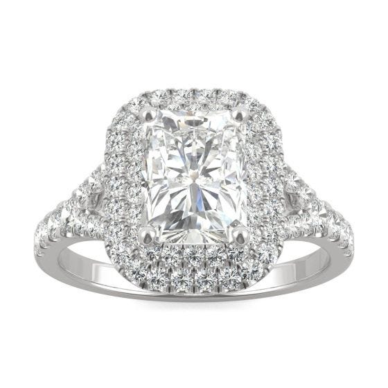 5Ct Radiant Cut Moissanite Diamond Women Engagement Ring 14K White Gold Finish 