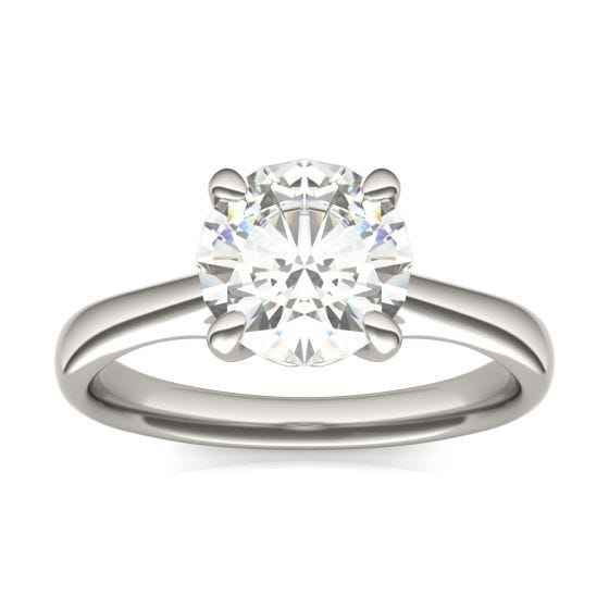 1.90 CTW DEW Round Forever One Moissanite Four Prong Solitaire Engagement Ring 14K White Gold