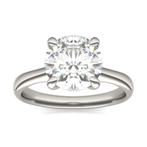 2.70 CTW DEW Round Forever One Moissanite Four Prong Solitaire Engagement Ring 14K White Gold