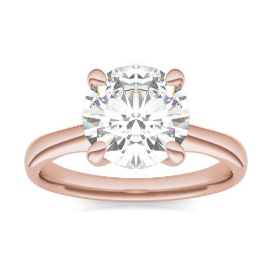 2.70 CTW DEW Round Forever One Moissanite Four Prong Solitaire Engagement Ring 14K Rose Gold