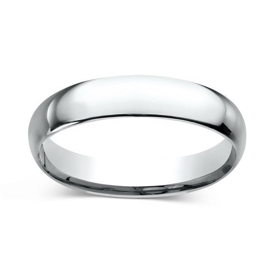 Comfort-Fit 4.0mm Ring 14K White Gold