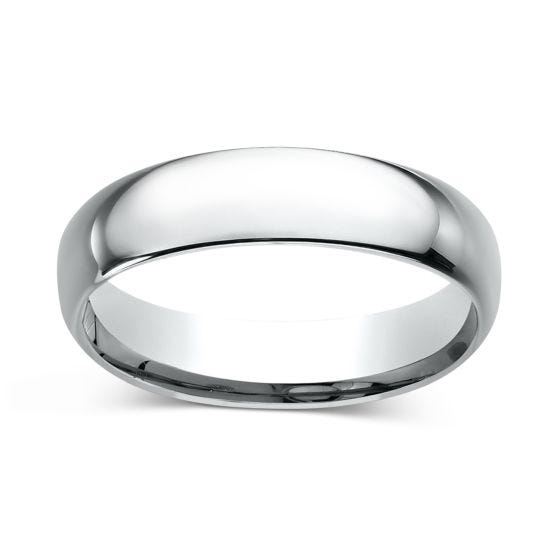 Comfort-Fit 5.0mm Wedding Band Ring Platinum
