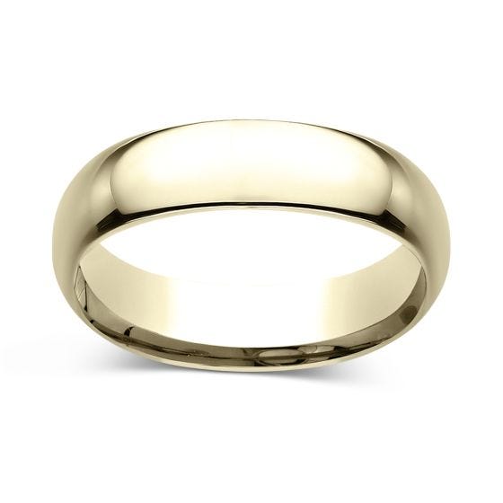 Comfort-Fit 6.0mm Ring 14K Yellow Gold