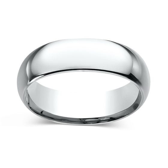Comfort-Fit 7.0mm Ring 14K White Gold