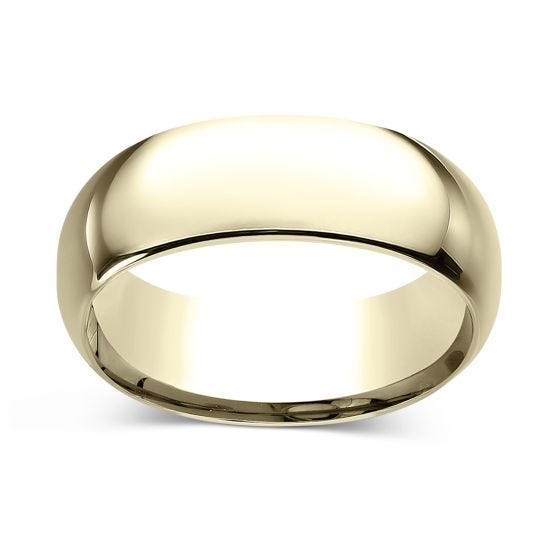 Comfort-Fit 8.0mm Ring 14K Yellow Gold