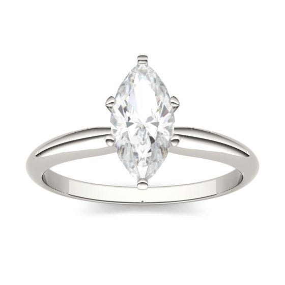 1.00 CTW DEW Marquise Forever One Moissanite Solitaire Engagement Ring 14K White Gold