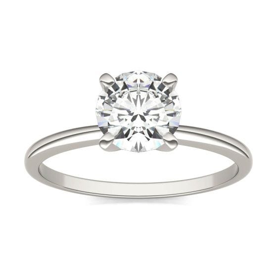 1.00 CTW DEW Round Forever One Moissanite Solitaire Engagement Ring 14K White Gold