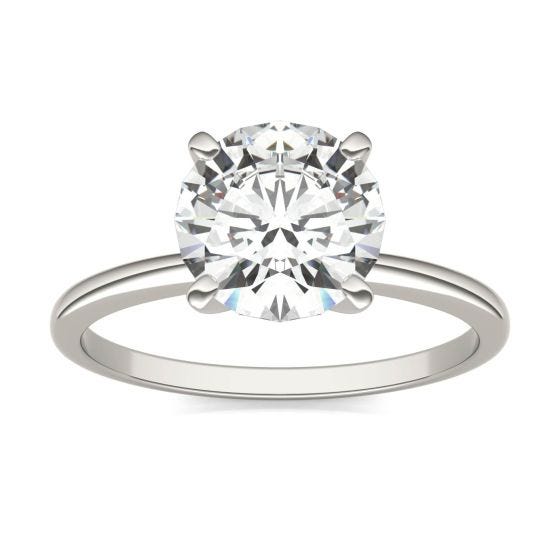 1.90 CTW DEW Round Forever One Moissanite Solitaire Engagement Ring 14K White Gold