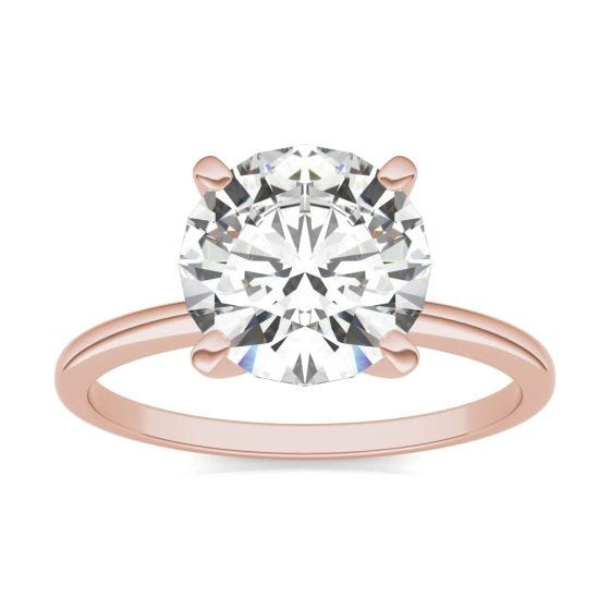 2.70 CTW DEW Round Forever One Moissanite Solitaire Engagement Ring 14K Rose Gold