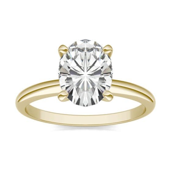 14K Yellow Gold 1 Carat Round Cut Moissanite Classic Solitaire Engagement Ring 