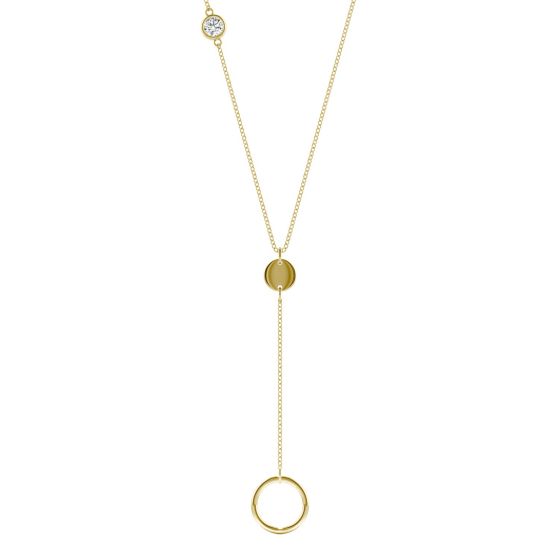 Hanging Circle Necklace 14K Yellow Gold