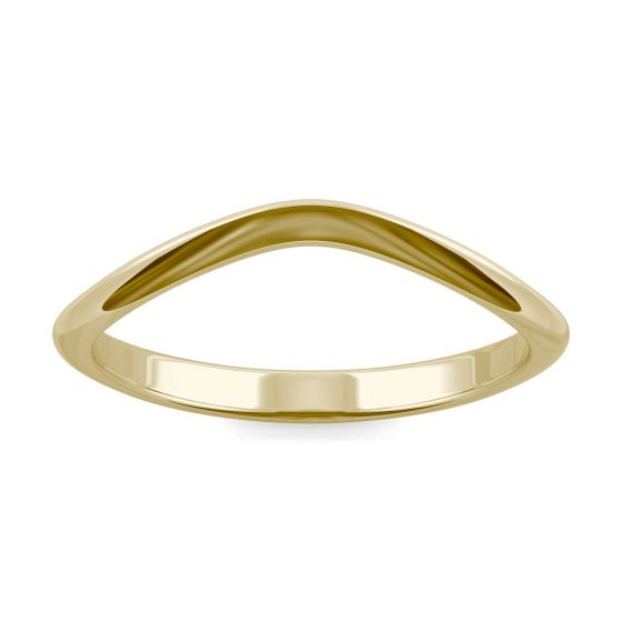 Curved Plain Wedding Ring 14K Yellow Gold