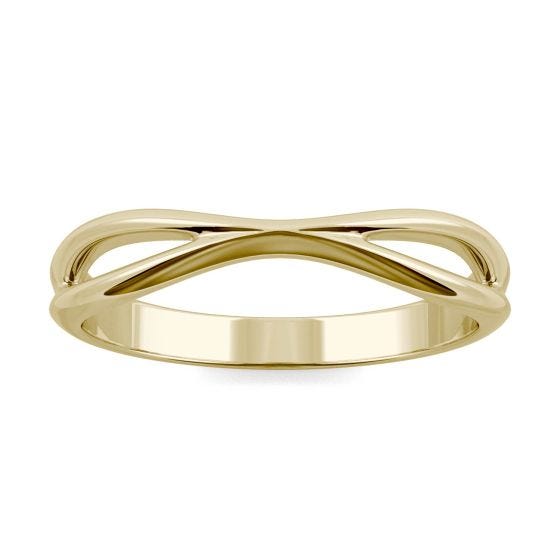 Curved Open Wedding Ring 14K Yellow Gold