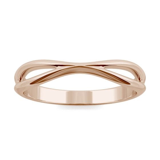 Curved Open Wedding Ring 14K Rose Gold