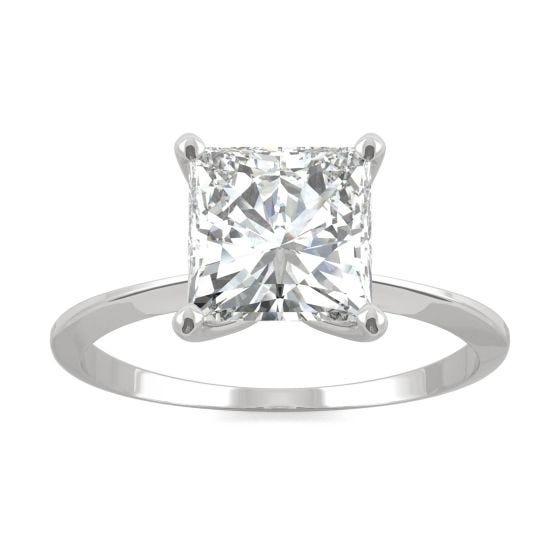 1.91 CTW DEW Square Forever One Moissanite Classic Solitaire Ring 14K White Gold