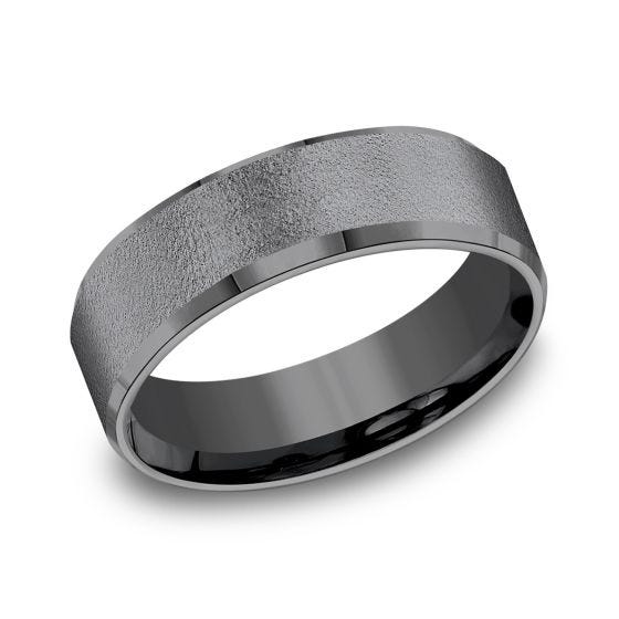 Textured Comfort-Fit 7.0mm Ring Tantalum