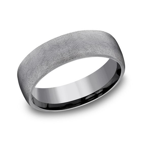 Rustic Finish Comfort-Fit 6.5mm Ring Tantalum