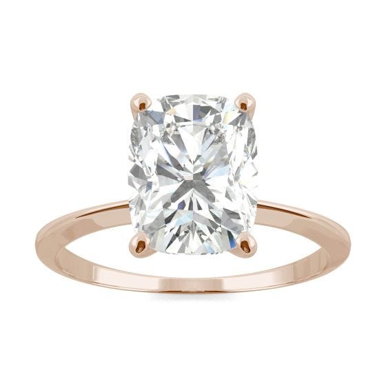 2.30 CTW DEW Elongated Cushion Forever One Moissanite Elongated Cushion Classic Solitaire Engagement Ring 14K Rose Gold