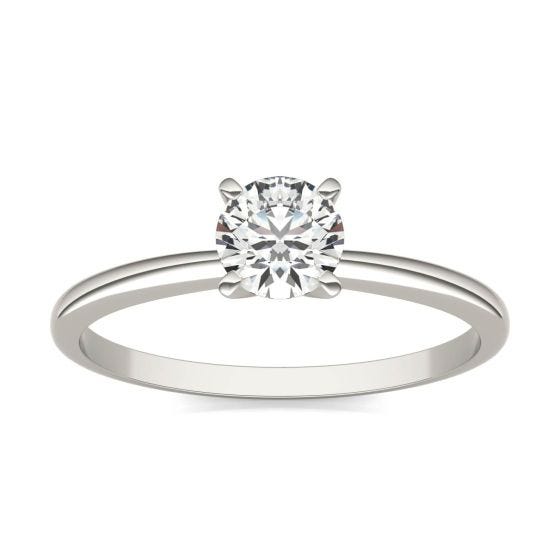 1/2 CTW Round Caydia Lab Grown Diamond Solitaire Engagement Ring 14K White Gold