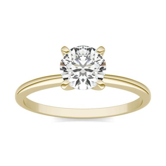 3/4 CTW Round Caydia Lab Grown Diamond Solitaire Engagement Ring 18K Yellow Gold
