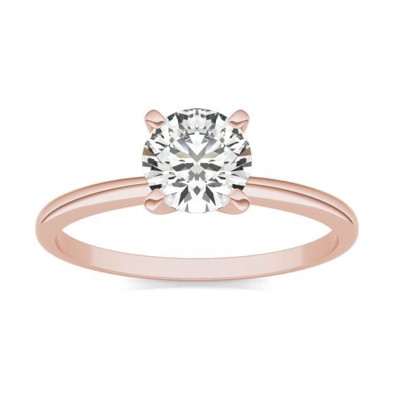 3/4 CTW Round Caydia Lab Grown Diamond Solitaire Engagement Ring 14K Rose Gold