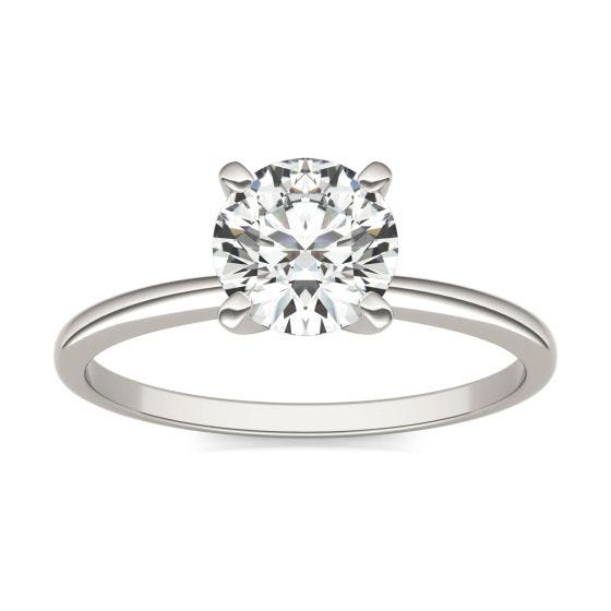 1 CTW Round Caydia Lab Grown Diamond Solitaire Engagement Ring 14K White Gold
