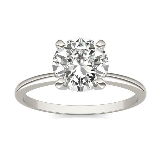 1 1/2 CTW Round Caydia Lab Grown Diamond Solitaire Engagement Ring 14K White Gold