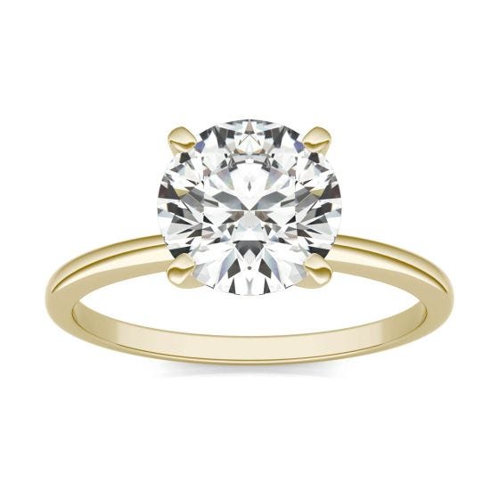 2 CTW Round Caydia Lab Grown Diamond Solitaire Engagement Ring 14K Yellow Gold