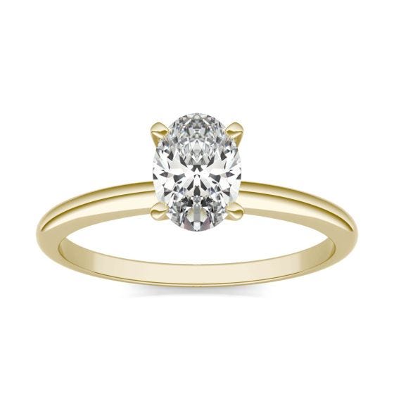 1 CTW Oval Caydia Lab Grown Diamond Solitaire Engagement Ring 14K Yellow Gold