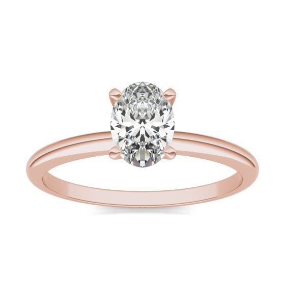 1 CTW Oval Caydia Lab Grown Diamond Solitaire Engagement Ring 14K Rose Gold
