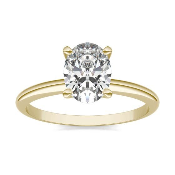 1 1/2 CTW Oval Caydia Lab Grown Diamond Solitaire Engagement Ring 14K Yellow Gold
