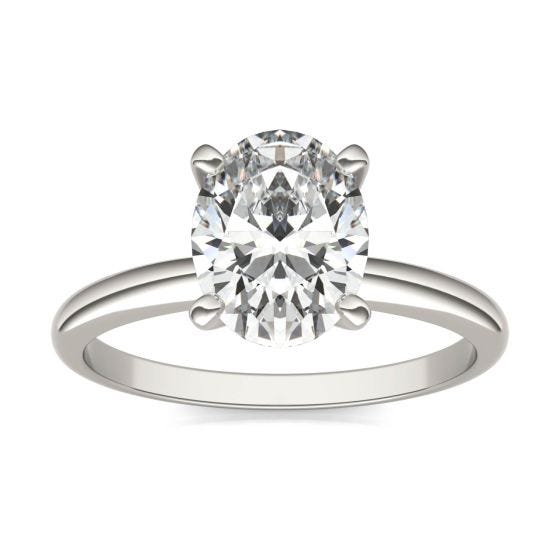 2 CTW Oval Caydia Lab Grown Diamond Solitaire Engagement Ring Platinum