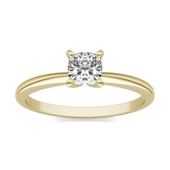 1/2 CTW Cushion Caydia Lab Grown Diamond Solitaire Engagement Ring 14K Yellow Gold