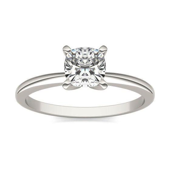 3/4 CTW Cushion Caydia Lab Grown Diamond Solitaire Engagement Ring Platinum