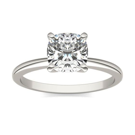1 1/2 CTW Cushion Caydia Lab Grown Diamond Solitaire Engagement Ring 14K White Gold