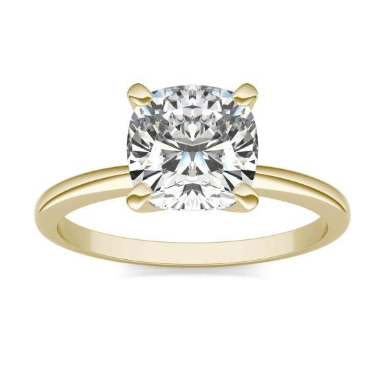 2 CTW Cushion Caydia Lab Grown Diamond Solitaire Engagement Ring 14K Yellow Gold