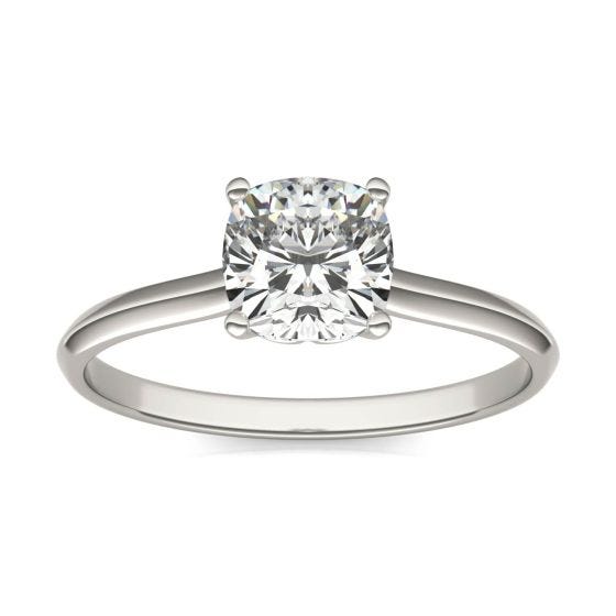 1 CTW Cushion Caydia Lab Grown Diamond Signature Solitaire Engagement Ring Platinum