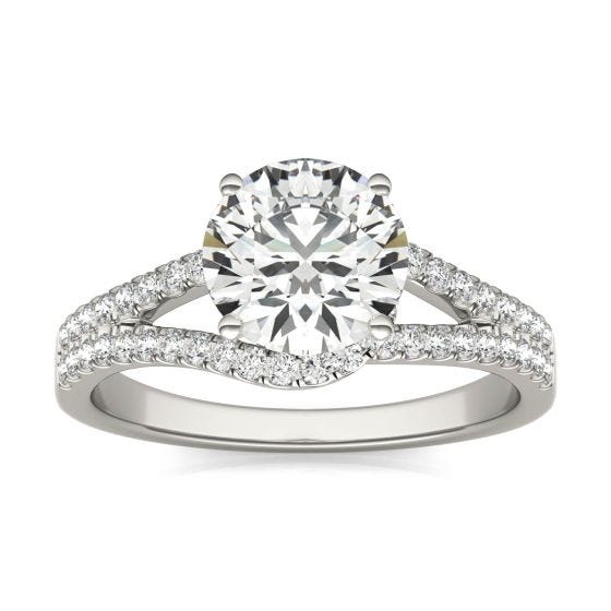1 7/8 CTW Round Caydia Lab Grown Diamond Infinity Loop Engagement Ring Platinum