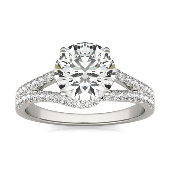 2 1/3 CTW Round Caydia Lab Grown Diamond Infinity Loop Engagement Ring Platinum