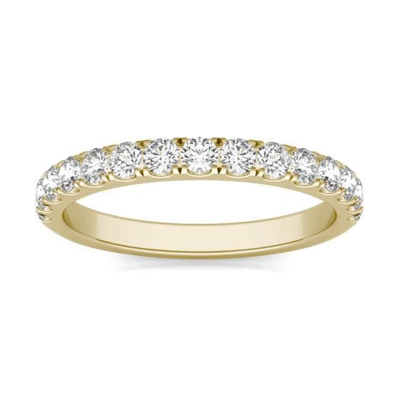 1/2 CTW Round Caydia Lab Grown Diamond Wedding Band Ring 14K Yellow Gold