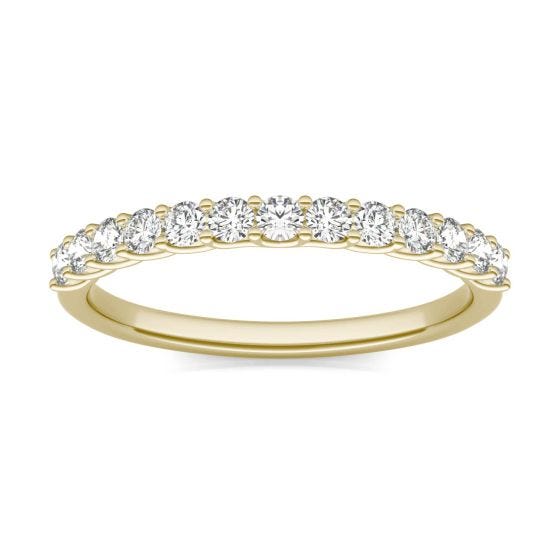 2/5 CTW Round Caydia Lab Grown Diamond Trellis Wedding Band Ring 14K Yellow Gold