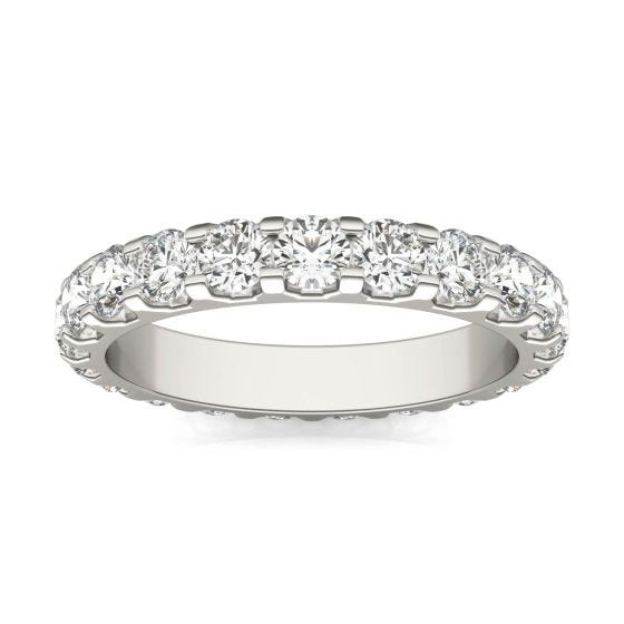 Women 18K White Gold Filled Lab Diamond 5.0 ct Promise Eternity Wedding Ring
