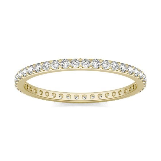 2/5 CTW Round Caydia Lab Grown Diamond Shared Prong Eternity Band Ring 14K Yellow Gold
