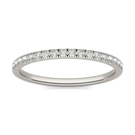 1/4 CTW Round Caydia Lab Grown Diamond Wedding Band Ring 14K White Gold